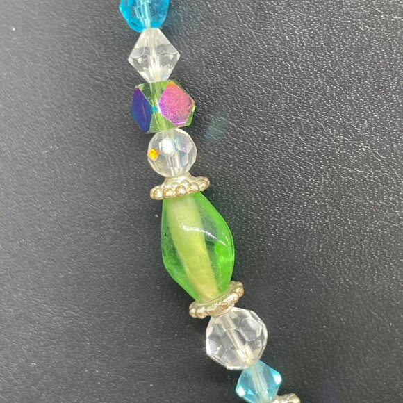 You and I Green Crystal Bead Necklace 16-19" Adjustable Length - Picture 4 of 5